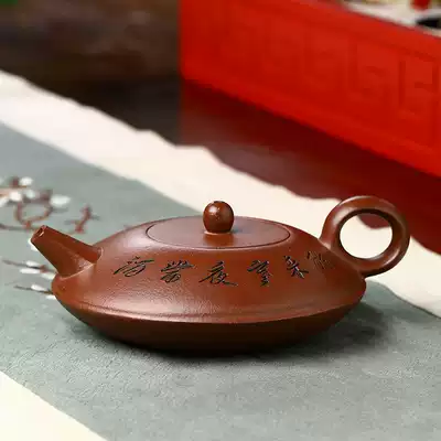 New products, special double-country works, national workers Zhan Hongxuan Huang bottom trough Qing 180cc famous pure handmade purple sand pot