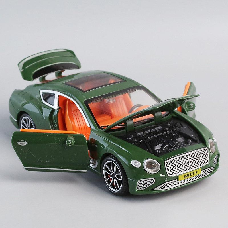 Simulated Bentley Continental Car Model Four-Door Toy Car Children's Sound and Light Music Car Boy Baby Decoration