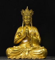 K fine copper cast gilt brass Ksitigarbha Bodhisattva QW82604