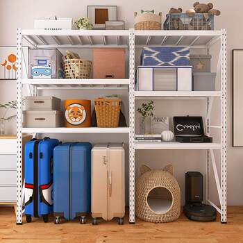 White lower hollow hole board shelf three-story balcony home storage rack basement luggage trolley box storage m1