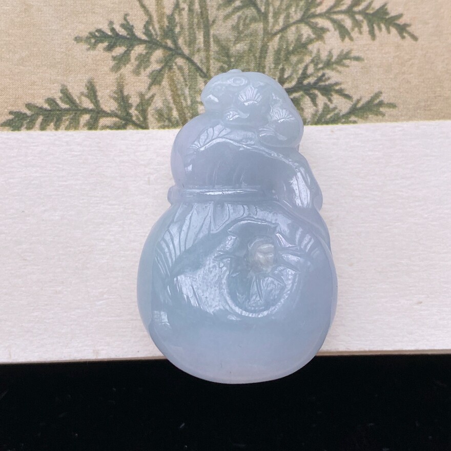 Myanmar A-Grade Jade Violet Money Bag Pendant for Men and Women, Lucky Bag Jade Pendant with Certificate