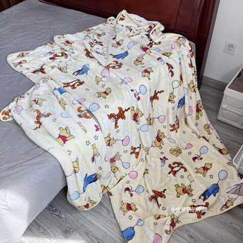 Girls' heart cute balloon pup bear coral velvet blanket winter warm air conditioning blanket casual blanket cover blanket bed sheet
