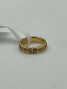 [95 новый кольцо Tiffany & Co. серии T узкое золотистое кольцо 18K золото, официальная цена 27400]