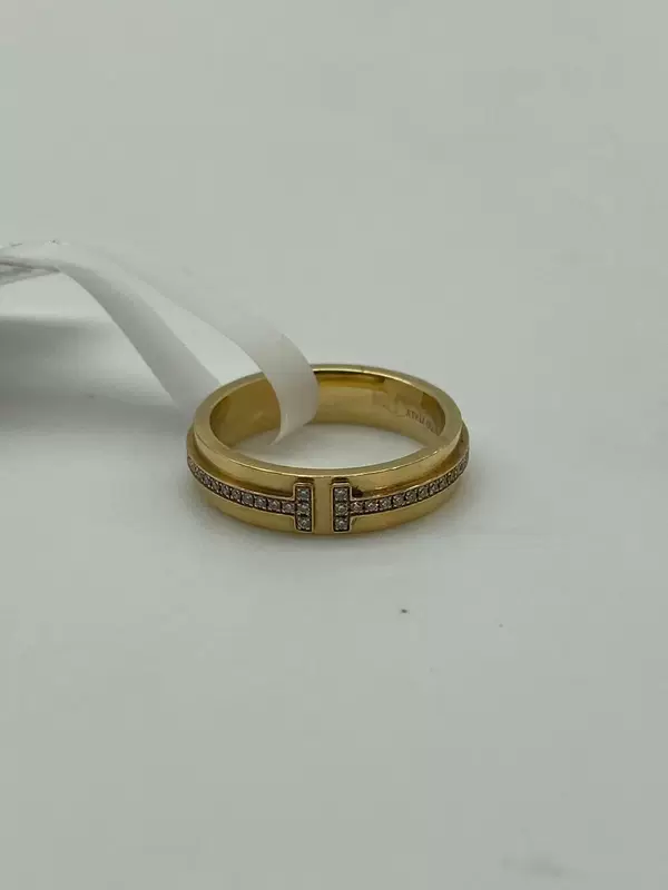 [95 новый кольцо Tiffany & Co. серии T узкое золотистое кольцо 18K золото, официальная цена 27400]