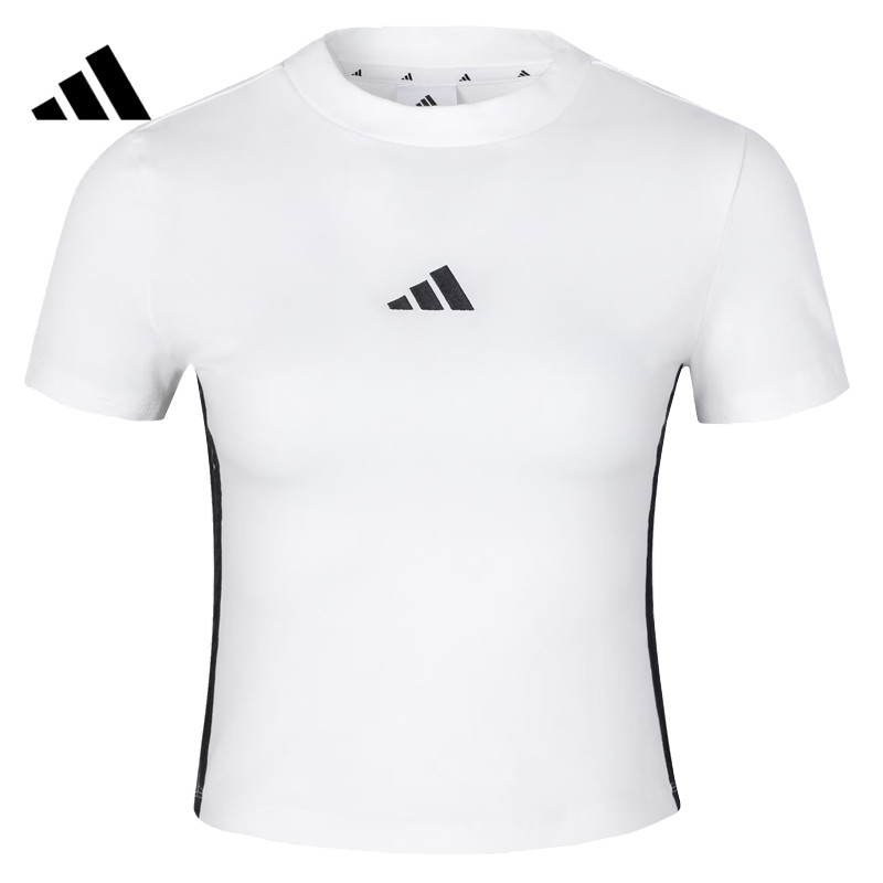 阿迪达斯春季女子运动休闲圆领短袖T恤JY8571