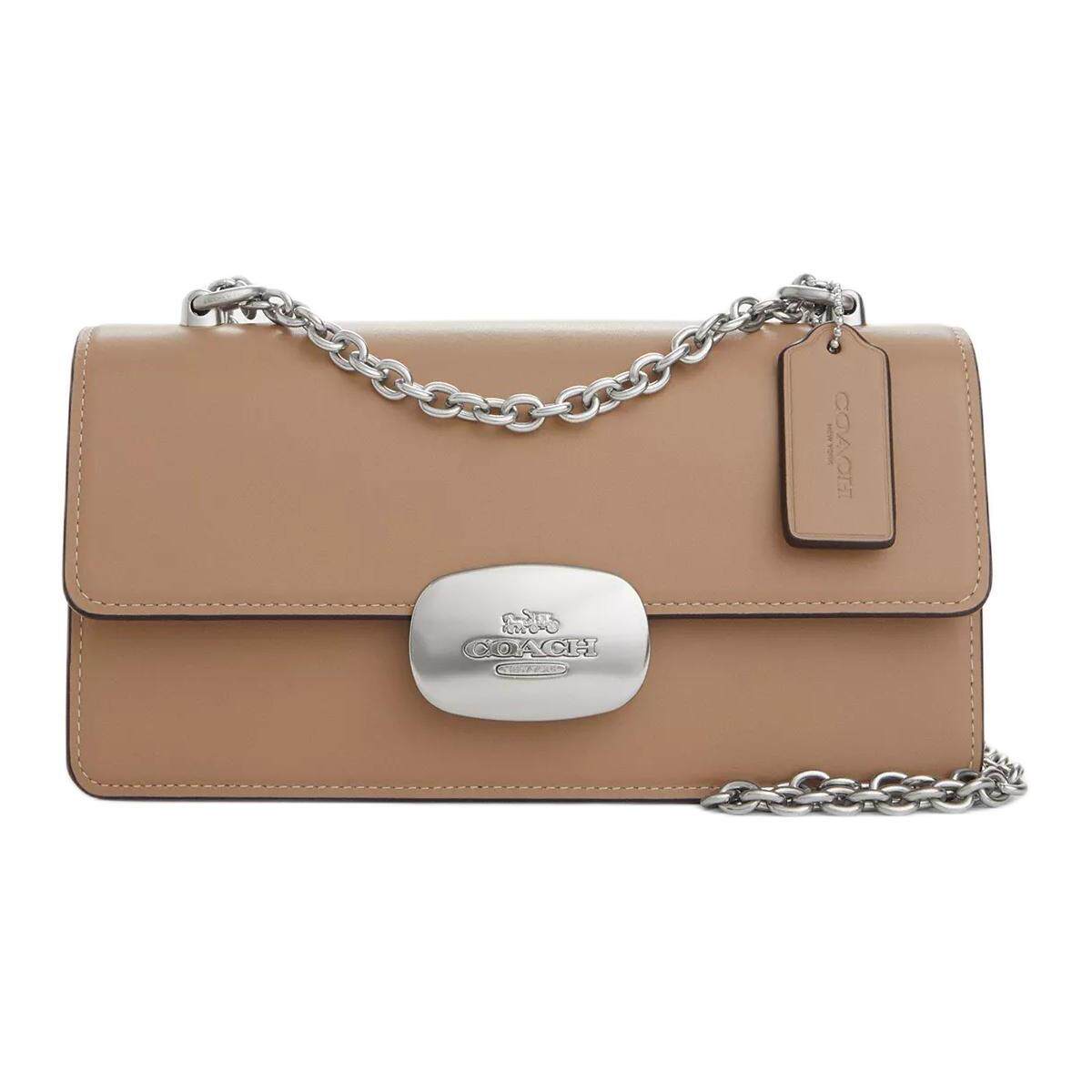 COACH蔻驰 Eliza 23 小牛皮 单肩斜挎包 中号 女款 银色拼灰褐色
