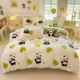 National treasure panda milk velvet cartoon bed four-piece set for children winter thickened baby velvet sheets and quilt cover coral velvet