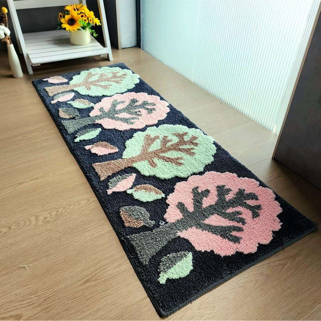 Four trees tufted floor mat pastoral small fresh living room sofa cushion bedroom bedside bay window carpet
