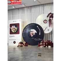 Retro record player engagement banquet decoration scene welcome card wedding proposal kt board custom ornaments background wall