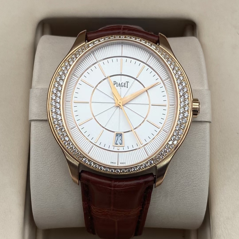 60% off Instantly Available: 98% New Piaget Black Tie Rose Gold Diamond-Studded G0A39114 Automatic Mechanical 43mm Men's Watch