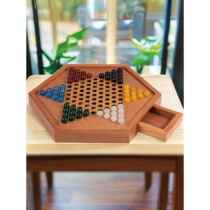 Checkers childrens educational wooden agate ball marbles glass balls adult version old-fashioned large parent-child wave checkers