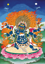 Portrait decoration Buddha portrait Thangka Dharma protector Maha Gala hanging picture picture glued photo paper double-sided plastic seal picture