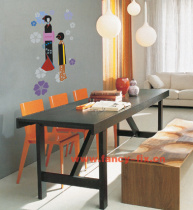 Fanfi brand wall stickers environmental fashion stickers cherry blossom love oriental Japanese style women in kimono