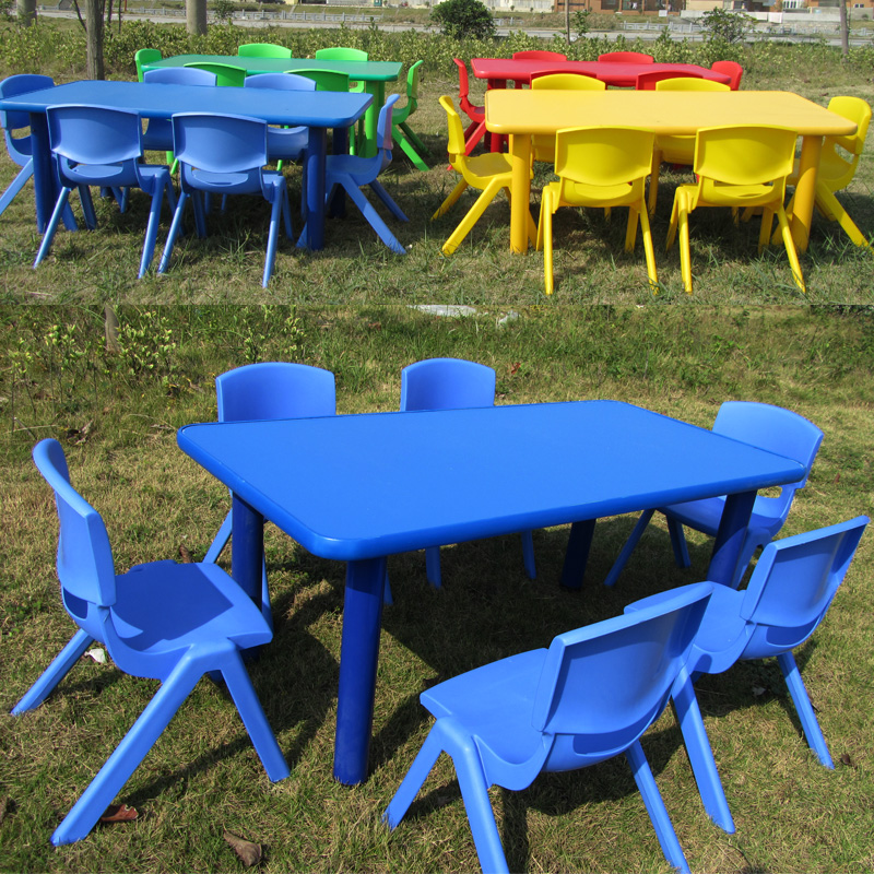 Luxury six-person fireproof board children's table kindergarten desk chair learning table rectangular table factory direct sales home baby table