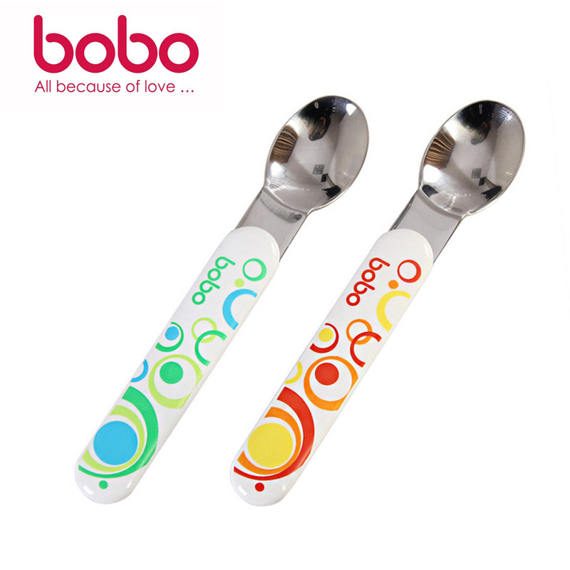 bobo乐儿宝儿童匙 宝宝勺 不锈钢匙头 防滑柄 宝宝餐具 BC105B