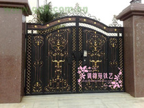 yx133 European-style wrought iron door Wrought iron gate Courtyard iron door Villa door Park door anti-theft door custom