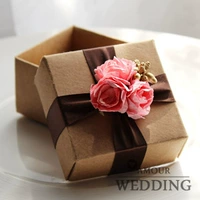 Оригинальная экологическая экологически чистая бумага для коры со старым ветром ретро -госен серия свадебная конфеты маленькая подарочная упаковка свадебная коробка свадебная коробка