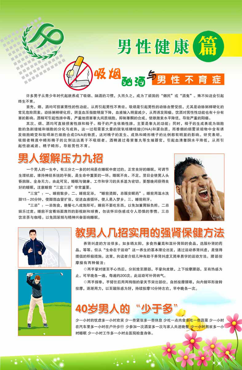 海报印制93素材健康展板315男性健康展板