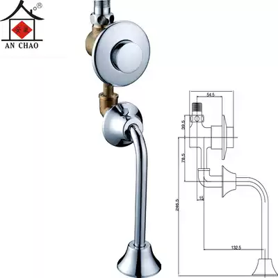 Urine flushing valve Concealed button type delay flushing valve Faucet Hand press urinal flushing valve C-12