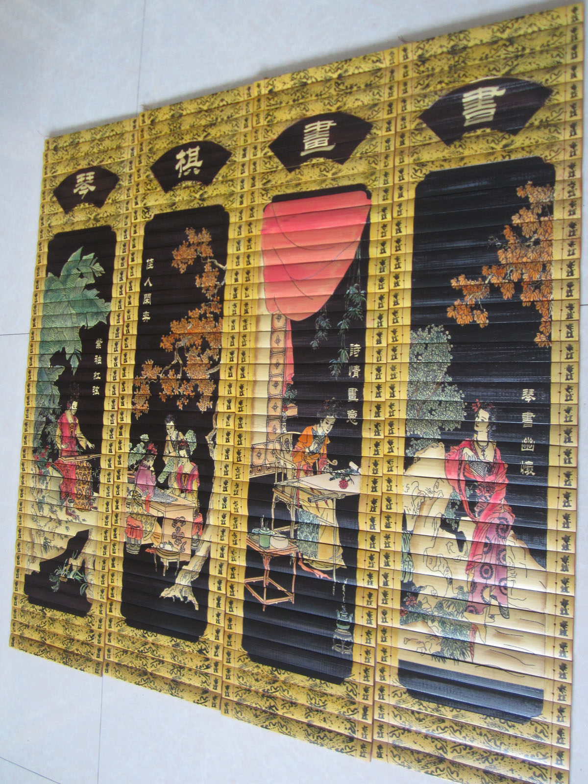 Big bamboo slips, bamboo curtains, wall hangings, year of the horse, gifts for mentors, international friends, ancient beauties, piano, chess, calligraphy and painting background wall