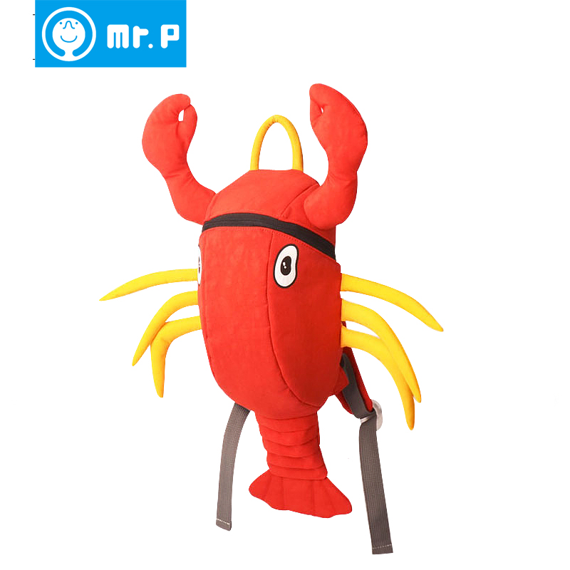 Mr.P新款可爱龙虾儿童书包宝宝背包小孩书包女幼儿园书包男双肩包