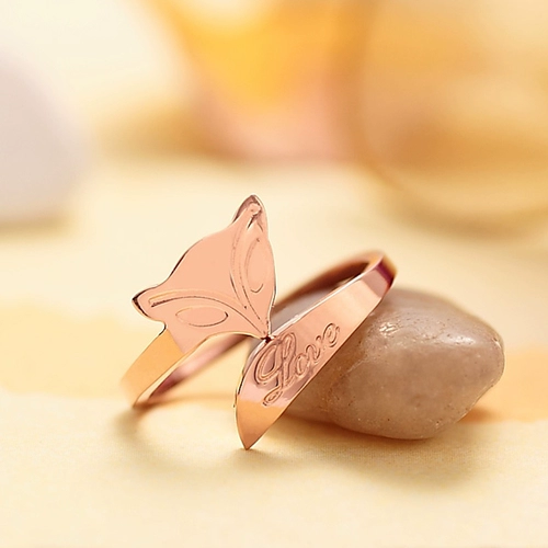 Модное золотое кольцо из нержавеющей стали, в корейском стиле, 18 карат, розовое золото