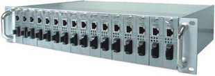 Aluminum alloy luxury version 16 slot card-type transceiver rack (2u-16 trough dual power supply sleeve)