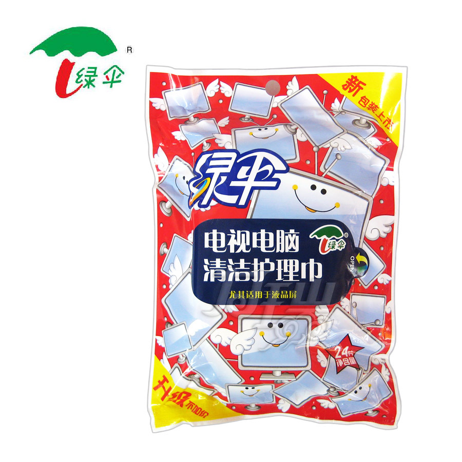 绿伞电视电脑清洁护理巾 液晶屏护理巾 24片装