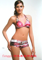 Special Price Promotion Special Cabinet Triodd Swimsuit Pink Three-three Sets Flat Corner Bikini Swimsuit Woman 8058