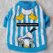 New Disney Donald Duck Pet Dog Áo thun cotton Teddy Bullfighting Quần áo chó nhỏ và vừa - Quần áo & phụ kiện thú cưng