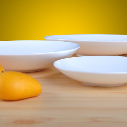 菜盘 饭盘 汤盘骨瓷盘子 纯白色骨瓷荷叶盘沙拉盘景德镇味碟