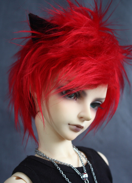 4 points 3 points 17 male uncle BJD SD ~ lop ears ~ red hairy head, black cat ears, free head stickers