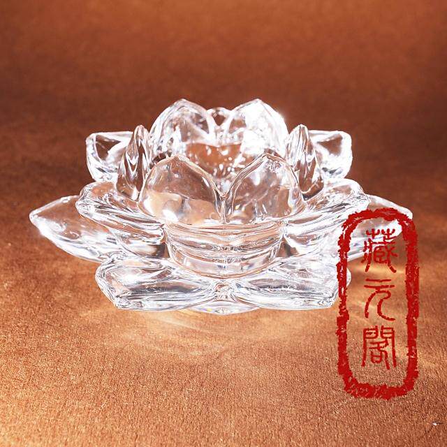 Buddhist supplies high through bright crystal glass lamp holder for lamp ghee lamp lotus lamp holder lamp stand