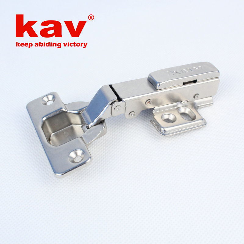 KAV Home Furniture Five Gold Accessories Two-stage Force Hydraulic Damping Hinge Fixed Mount Overall Cupboard Hinge 35 Cup Buffer Door Hinge