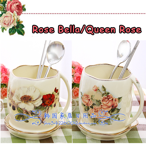South Korea Imports Queen Rose Rose Bella Ceramic chopstick cylinder chopstick cage Two optional 