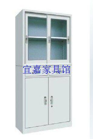Upper glass lower iron Open door cabinet Iron steel cabinet Tin cabinet Information cabinet File cabinet Office cabinet