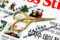 Cross Embroidered Peacock Cut Gilded Color Peacock Scissors Retro Gold Cut Handcut Parquet Cut