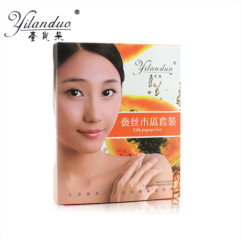 壹岚朵蚕丝木瓜套装精装五合一滋润润肤奶浴膏按摩沐浴液 套盒