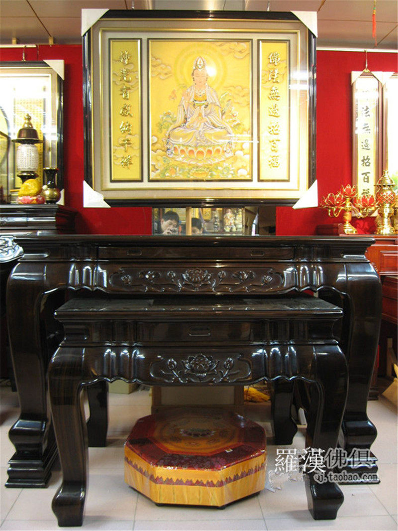 155 ebony offering table high-grade eight immortals table tribute table piano paint Buddhist temple supplies