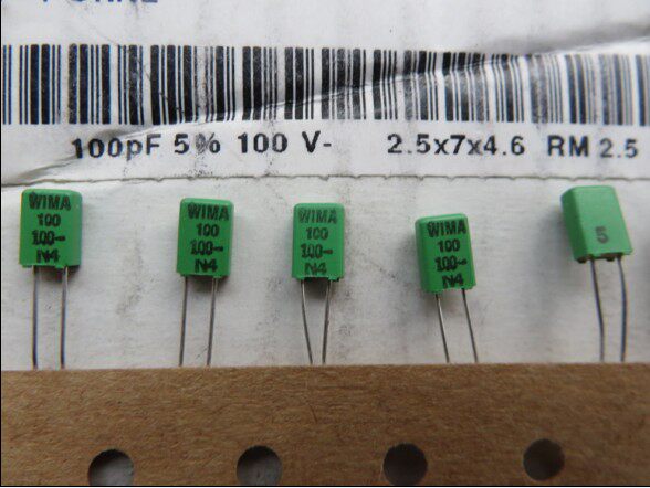WIMA100v 100PF101J Green Weima Fever Film Capacitor 2 5MM Foot Spacing