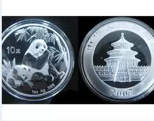 2007 1 ounce panda silver coin