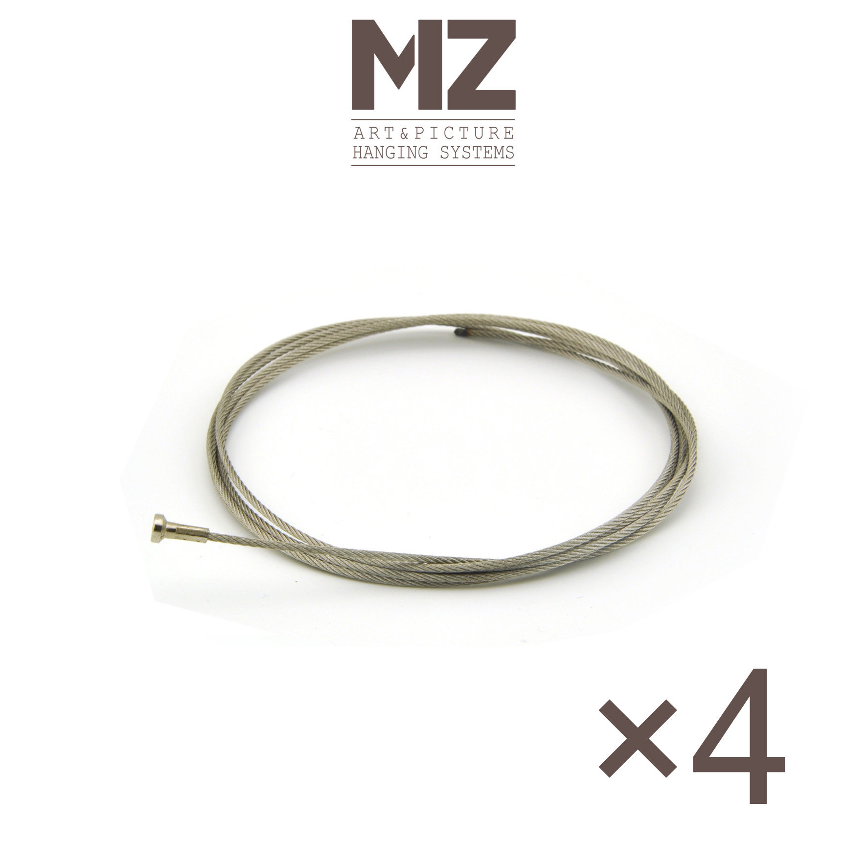 Nameplate hook Painting exhibition hanging painting device Hanging painting rope Hook line movable track round head stainless steel wire lanyard four