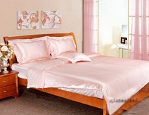 Heavy-weight wide 19 m 100 mulberry silk four-piece silk quilt cover sheet pillowcase pink