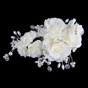 Fashionable high-end hair accessory, crystal for bride suitable for photo sessions, lace dress