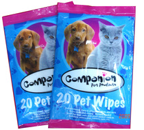 Clean wet tissue for cats and dogs (20 bags) water spine non-woven fabric for cleaning dogs]