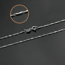 Italy straight into 925 pure silver plated platinum necklace-Wonka chain special for men and women anti-allergy