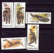 Soviet Union 1990-Prehistoric animal wing dragon claw kick dragon giant rhinoceros lizard dragon half-ringed fish 5 full 6239