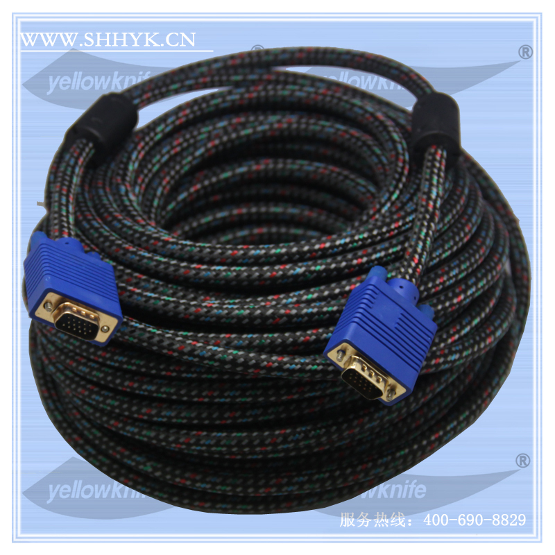 (Yellow knife) VGA cable VGA3 8 male to male computer cable projection 3