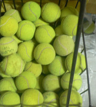 Used training tennis balls
