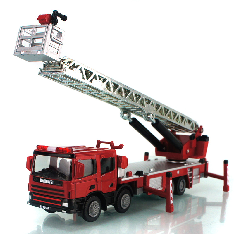 Kaidiwei alloy fire truck cloud ladder fire truck fire-fighting ladder can be stretched ladder car engineering vehicle model toy